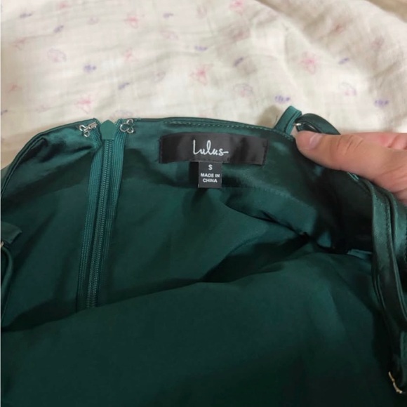 Lulu's Emerald Green Tiered Mini Dress - Picture 4 of 4